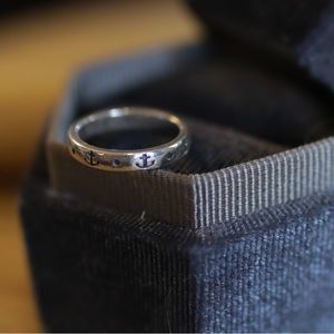 Retired James Avery Anchor of Hope Stackable Band Ring Sterling Silver Size 5
